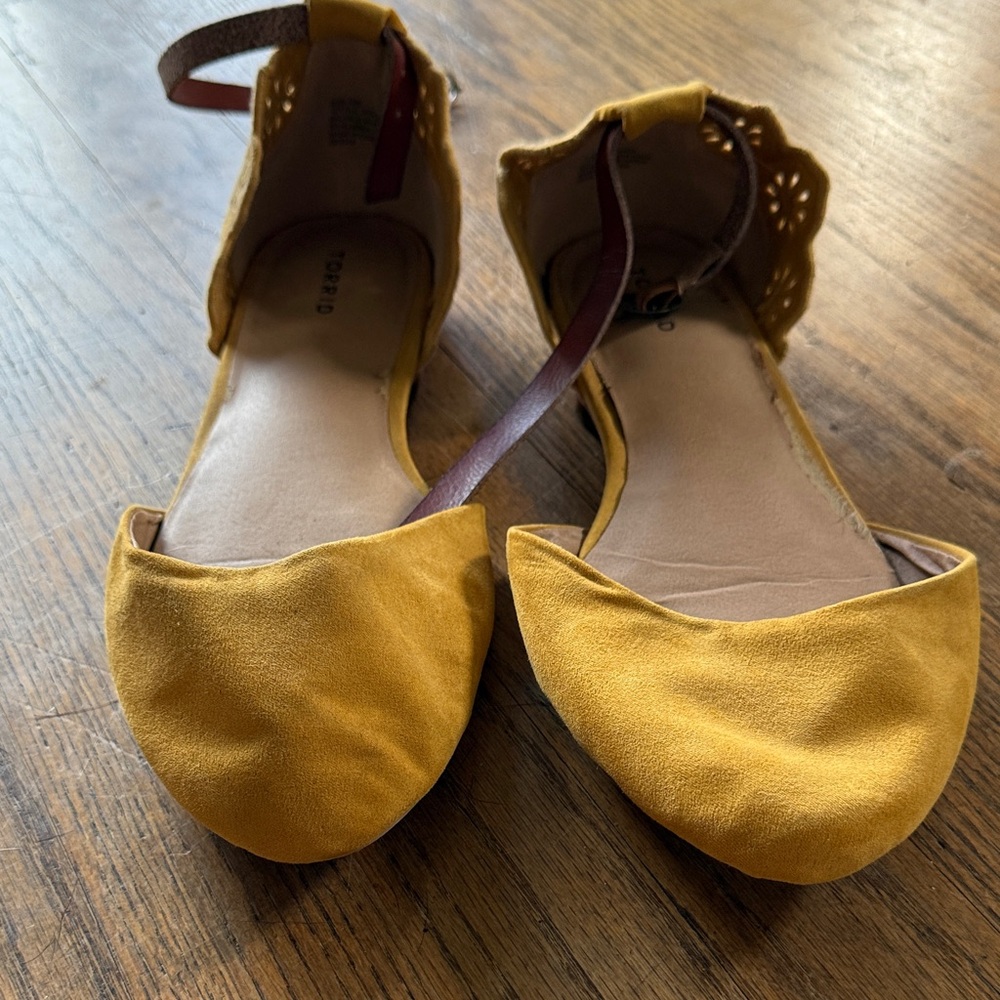 Torrid Mustard Yellow Ankle Strap Flats